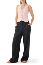 Pinstripe Wide Leg Trousers