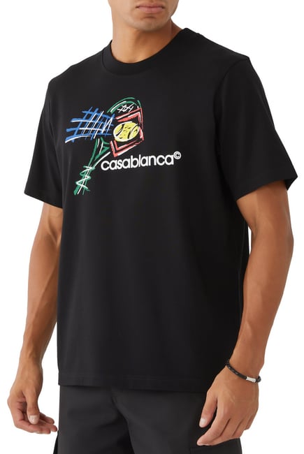 Croquis De Tennis Screen Printed T-Shirt