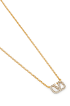  VLogo Crystal-Embellished Necklace