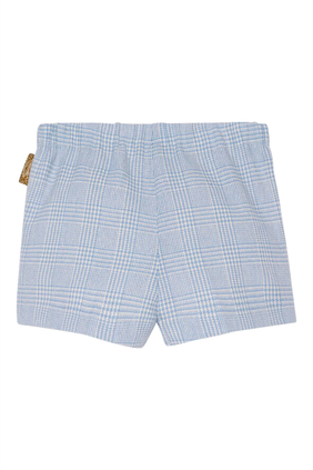 Prince of Wales Cotton Bermuda Shorts