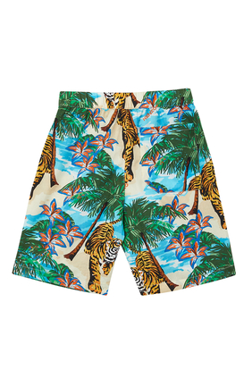 Tropical Print Bermuda Shorts