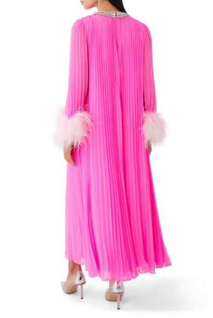 Chiffon Feather Midi Dress