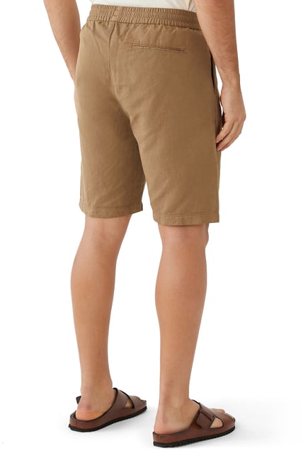 Drawstring Cotton-Linen Shorts