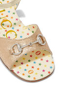Kids Children's Glitter Sandal with Horsebit