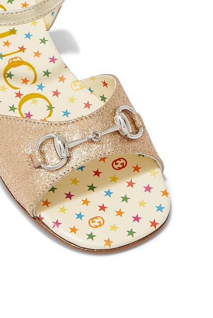 Kids Children's Glitter Sandal with Horsebit