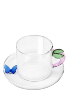 Fruit And Flowers Tea Cup and Saucer Butterfly
