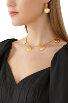 Rococo Shell Necklace, 24k Yellow Gold-Plated Brass