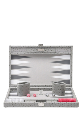 Grey Ostrich Backgammon Set
