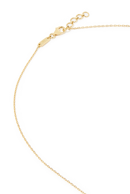 Evil Eye Word Necklace, 18k Yellow Gold