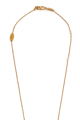 VLOGO SIGNATURE STRASS NECKLACE:Gold :One Size