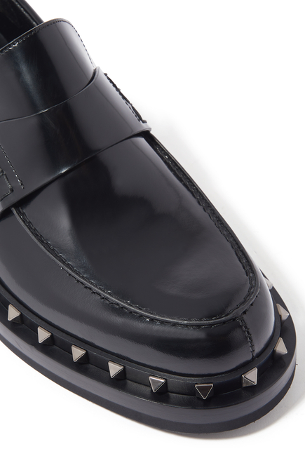 Rockstud M-Way Leather Loafers