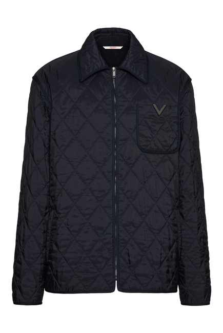 Quilted Nylon Shirt Jacket