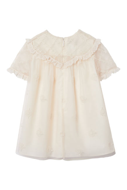 Kids Embroidered Tulle Dress