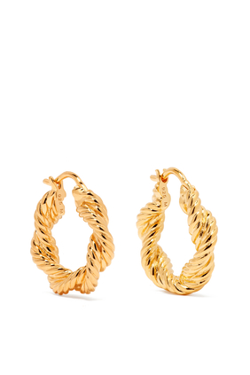 Claw Twisted Hoop Earrings, 18k Yellow Gold Vermeil