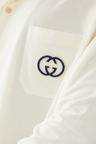 Logo Stretch Cotton Piquet Shirt