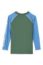 Olive Blue Long Sleeve Rash Guard