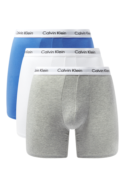 CALVIN KLEIN UNDERWEAR Three-Pack Stretch-Cotton Boxer Briefs for Men