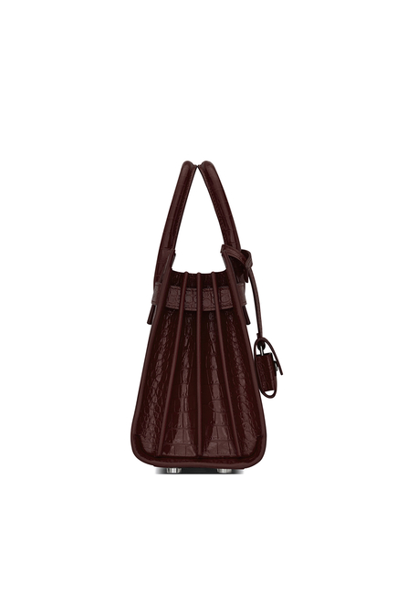 Classic Sac de Jour Nano in Crocodile-Embossed Shiny Leather