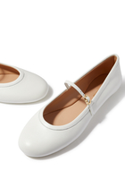 Carla Leather Ribbon Strap Ballerinas