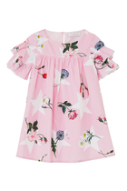 Kids Floral Print Ruffle Dress