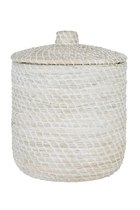 Whitewashed Seagrass Storage Basket