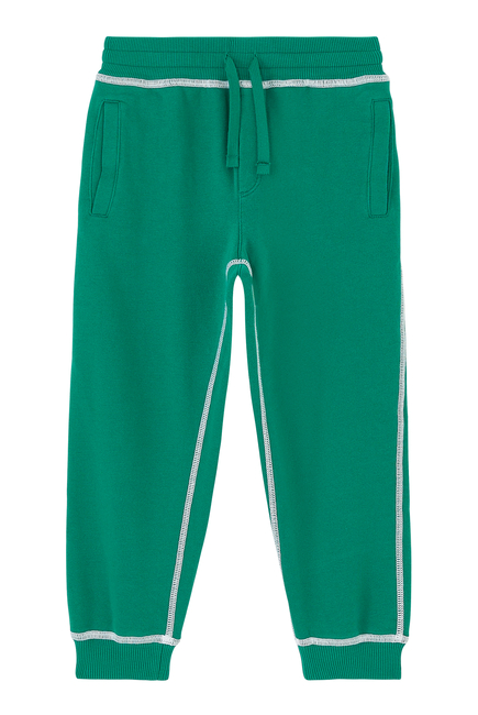 Kids Cotton Jogging Pants with Contrasting Stitching