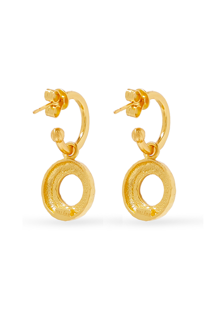 Kameo Earrings, 24k Yellow Gold-Plated Brass