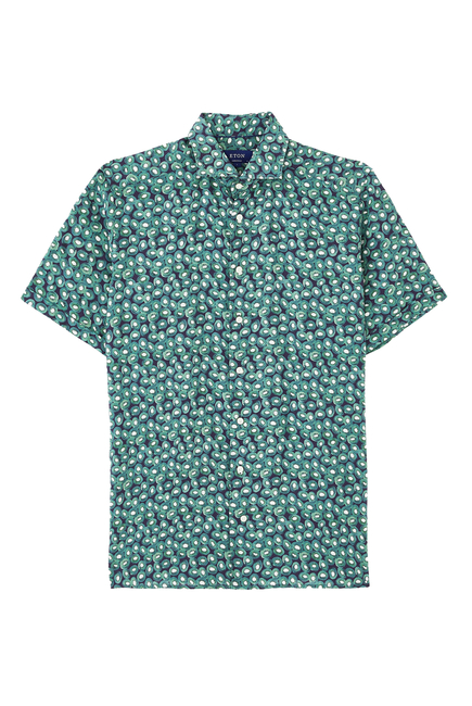 Green Kiwi Linen Short Sleeve Shirt