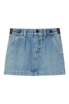 Kids Denim Mini Skirt with Web