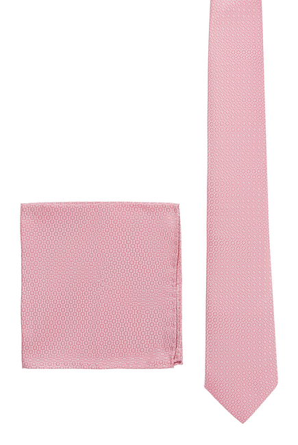 Micro-Patterned Jacquard Tie & Pocket Square Set