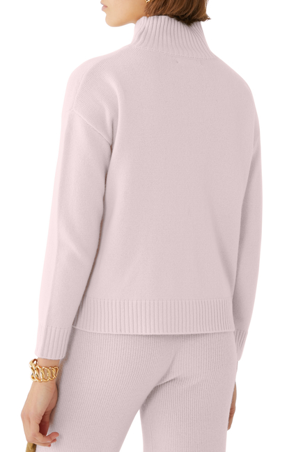 Contrast Pocket High Neck Sweater