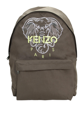 Kids Embroidered Elephant Motif Backpack