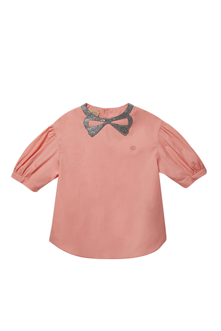 Double G Embellished Bow Top