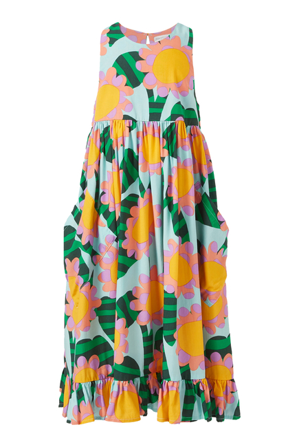 Kids Floral Print Midi Dress