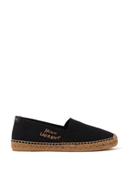 Embroidered Canvas Espadrilles