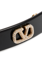 VLogo Swarovski Crystal-Embellished Hair Clip