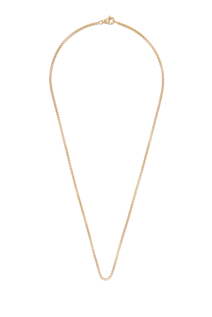 24in Box Chain Necklace, 18k Yellow Gold