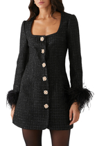 Boucle Feather Mini Dress