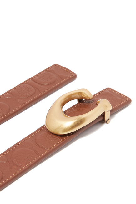 Sculpted Signature Buckle Cut-To-Size Reversible Belt