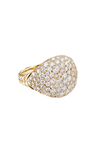 Chevron Pinky Ring, 18K Yellow Gold & Diamonds