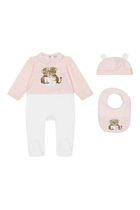 Kids Logo Print Leopard Bodysuit Set