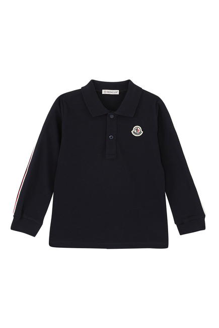 Kids Long Sleeves Logo Polo