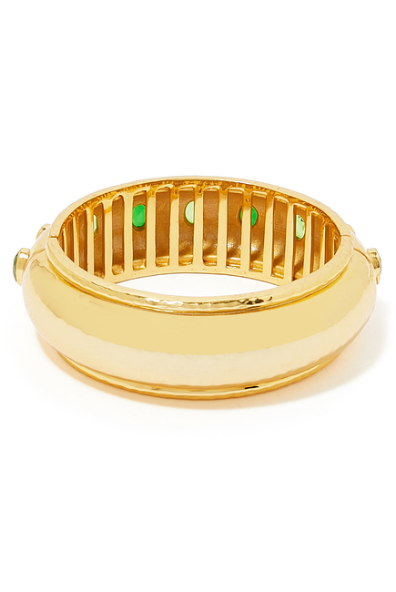 Ava Cuff, 24k Gold-Plated Brass & Gemstones