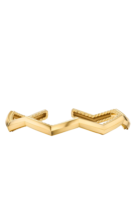 Zig Zag Cuff Bracelet, 18K Yellow Gold