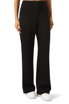 Slim Fit Wide Leg Logo Patch Back Detail Trousers