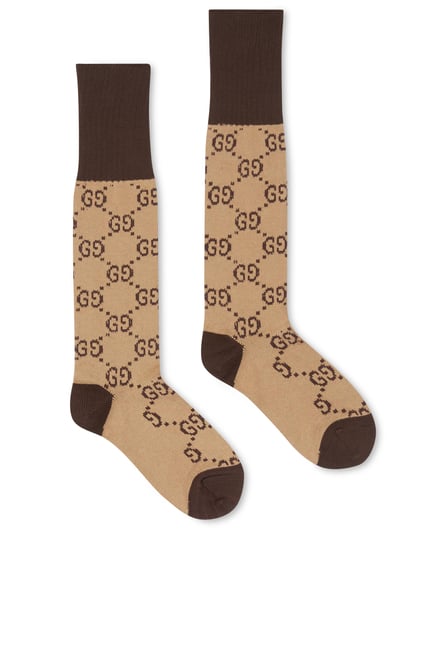 GG Pattern Cotton Blend Socks