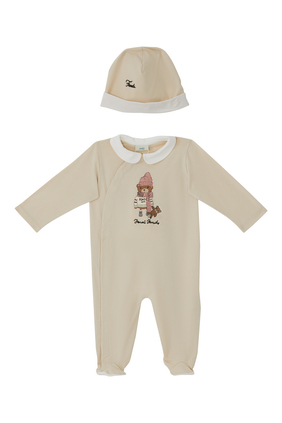 Teddy Jumpsuit and Hat, Set of 2