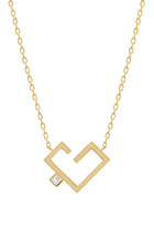 Hubb Heart Pendant Necklace, 18K Yellow Gold & Diamond