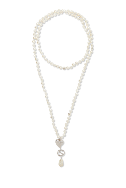 Long Pendant Necklace, Pearls