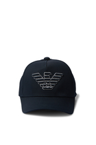 Baseball Cap with Embroidered Oversized Eagle